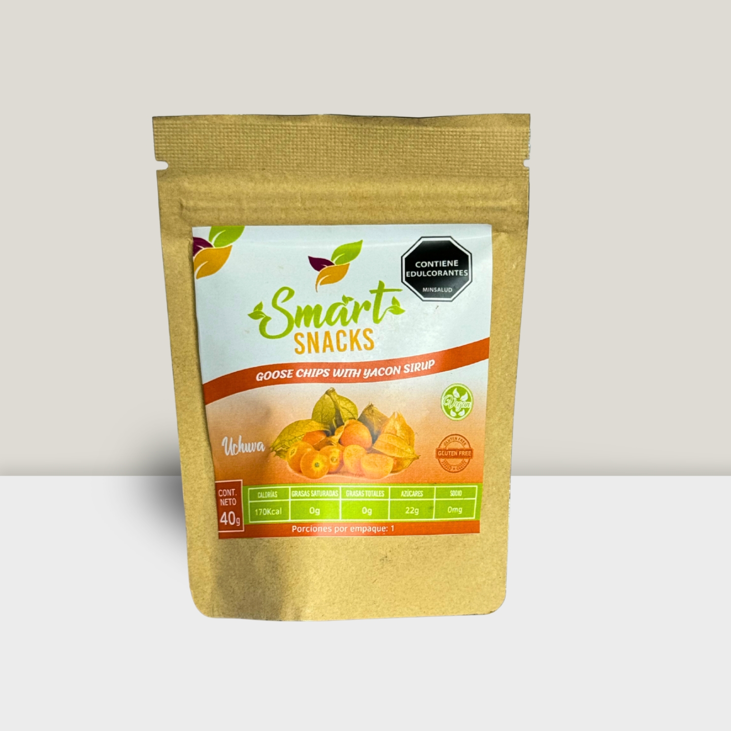 Chips de uchuva 40g Chips de Uchuva con Sirope de Yacón 40g